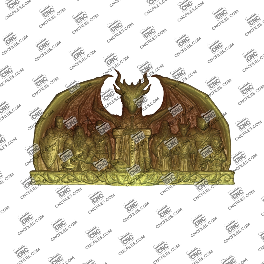 An image of a CNC file showing Dungeons and Dragons: Adventurers characters designed as detailed models for tabletop gaming, display, or creative projects.