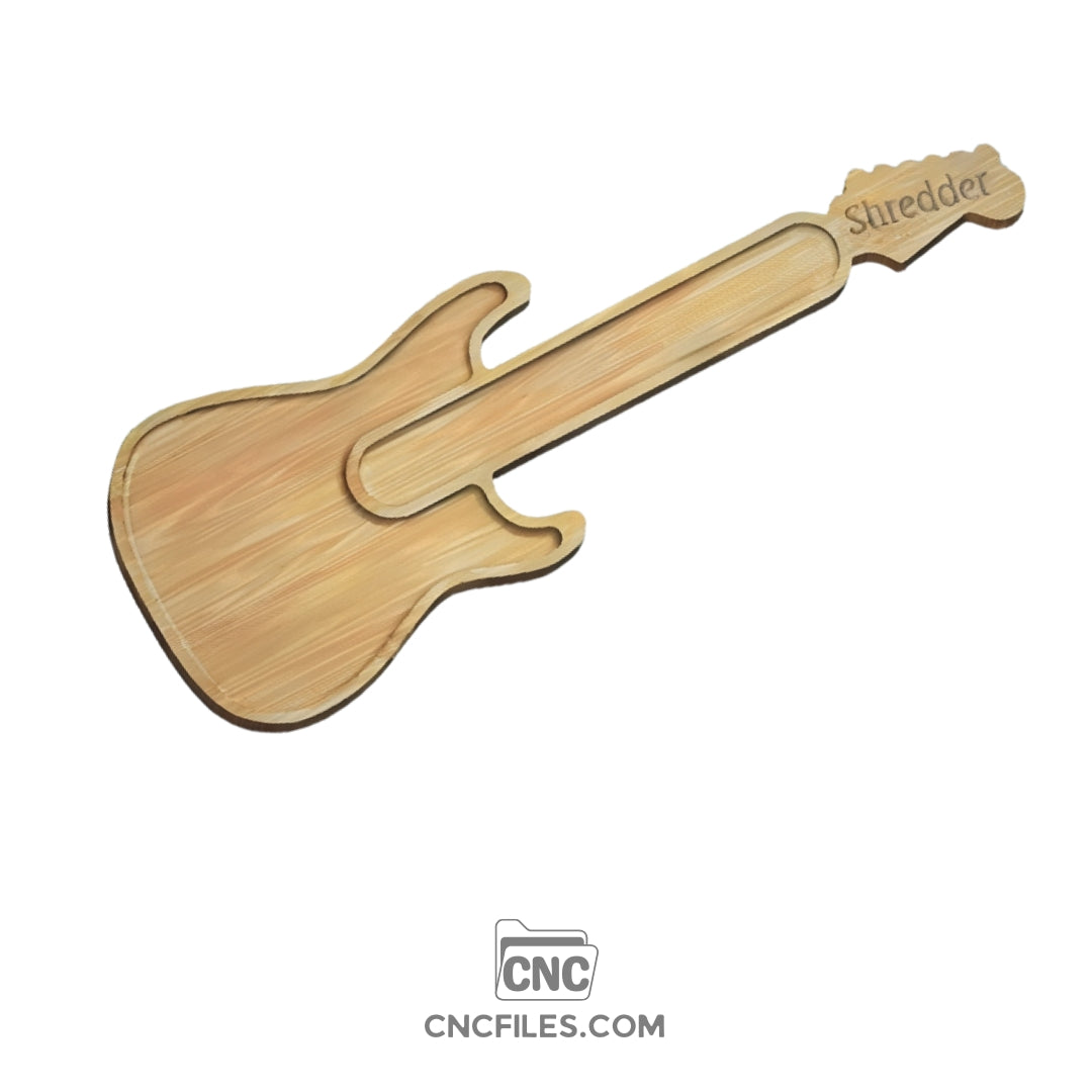 CNC file of Electric guitar shredder cheese board shaped like a guitar,