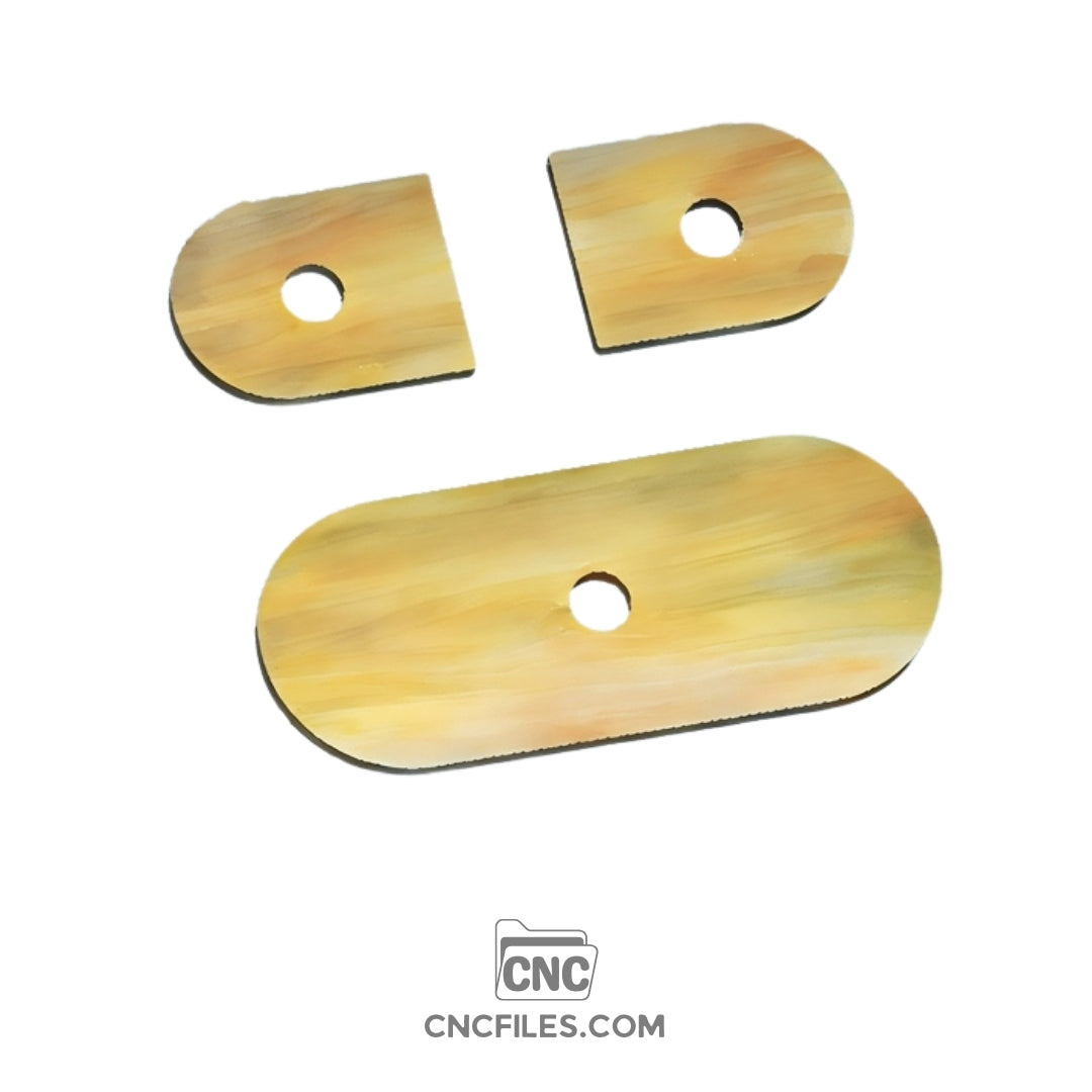 An image of a CNC file showing a set of nesting pill-shaped jewelry boxes with clear acrylic lids, perfect for organizing and displaying small accessories.