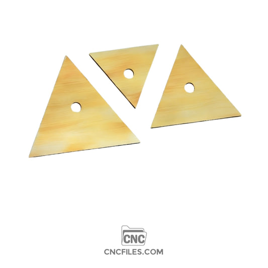 An image of a CNC file showing nesting triangle jewelry boxes with an acrylic lid designed for organizing and displaying small jewelry items.