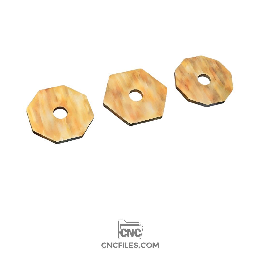 An image of a CNC file showing a polygons themed shape earring box with an acrylic lid designed for storing and displaying small jewelry items.