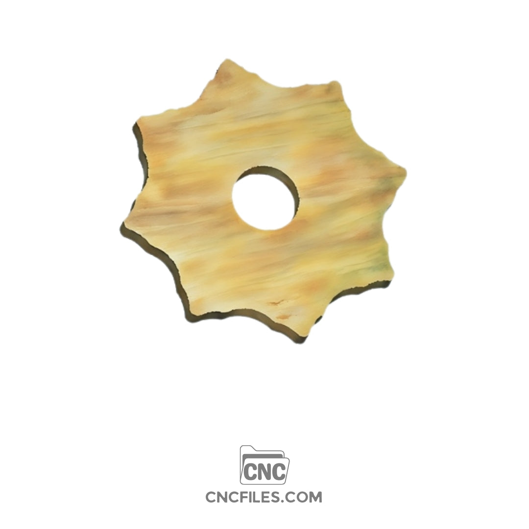 An image of a CNC file showing a snowflake shaped earring box with an acrylic lid designed for storing and displaying small jewelry items.