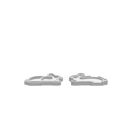 GLB file of a bunny-shaped dice tray designed for tabletop gaming and 3D display.