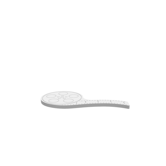 GLB of render file of a cinema film cheese board, a 3D preview used to visualize the final product shape and details.