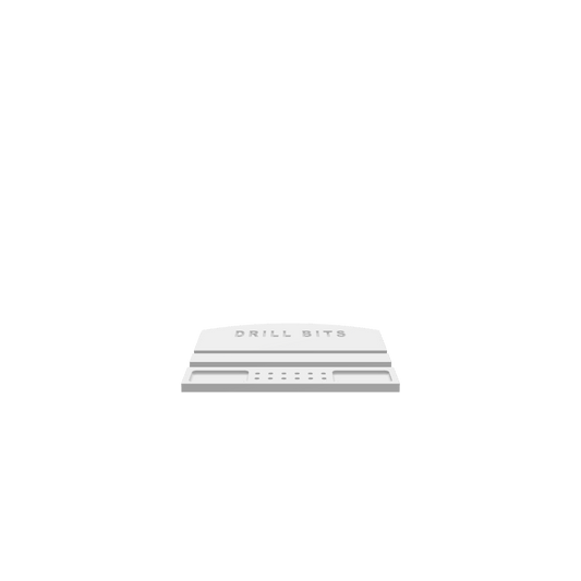 GLB of render file of a minimalist drill bit holder, perfect for visualizing or 3D printing a compact and tidy drill bit organizer.
