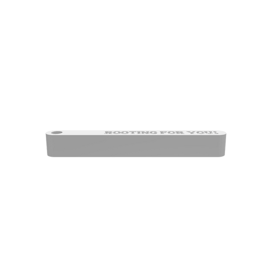 A 3D render of CNC file showing a Modern Propagation Station 1x with the phrase “Rooting For You,” crafted as a sleek and modern propagation stand for displaying plants.