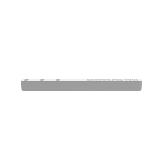 A 3D render of a CNC file showing the Modern Propagation Station 3x Rooting For You V4, featuring a modern wood cut design with three slots for rooting plants in style.