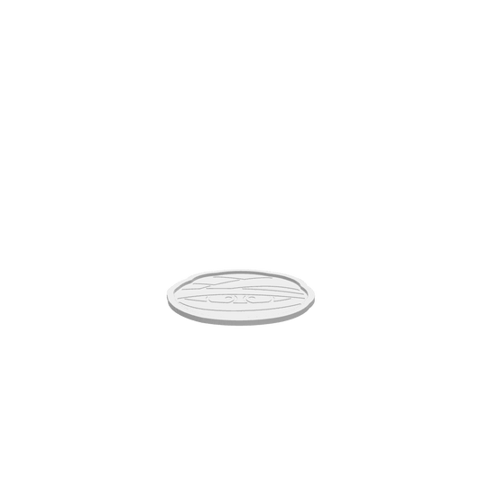 GLB of render file of a 3D mummy head Halloween tray, ready for digital preview or 3D printing.