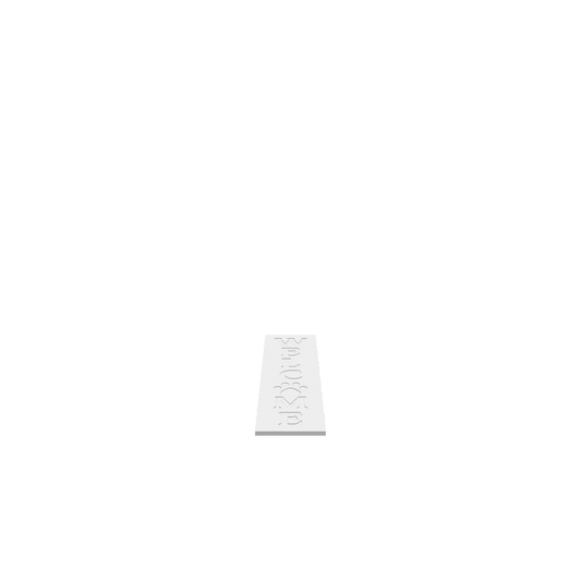 GLB of render file of a pet paw welcome porch board, a digital 3D model used for previewing how the sign will look before production.