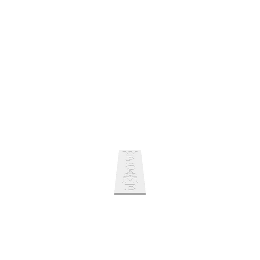 GLB of render file of a Sand Castle Welcome Porch Board used to preview how the finished sign will look when cut, painted, and displayed on a front porch.