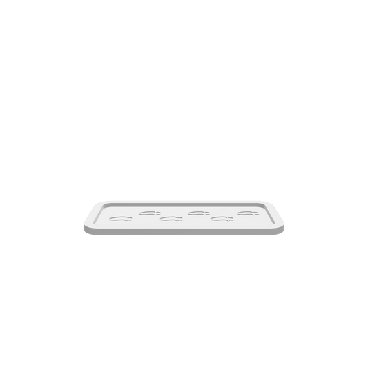 GLB of render file of a Simple Deer Tracks Tray, displaying a clean 3D model used for previewing the final product before production.