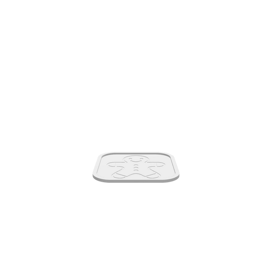 GLB of render file of a square Christmas tray featuring a gingerbread man, ready for 3D visualization or printing.