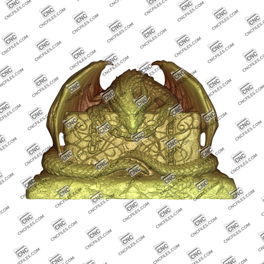 An image of a CNC file showing an ancient dragon altar design used for creating a decorative fantasy-themed altar or display piece.