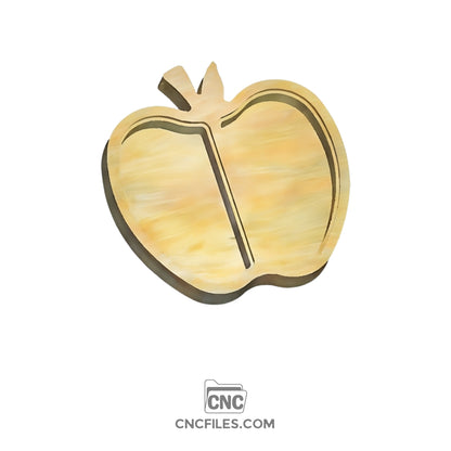 An image of a CNC file showing an apple-shaped jewellery box with an acrylic lid, designed as the box base part for organizing small accessories.