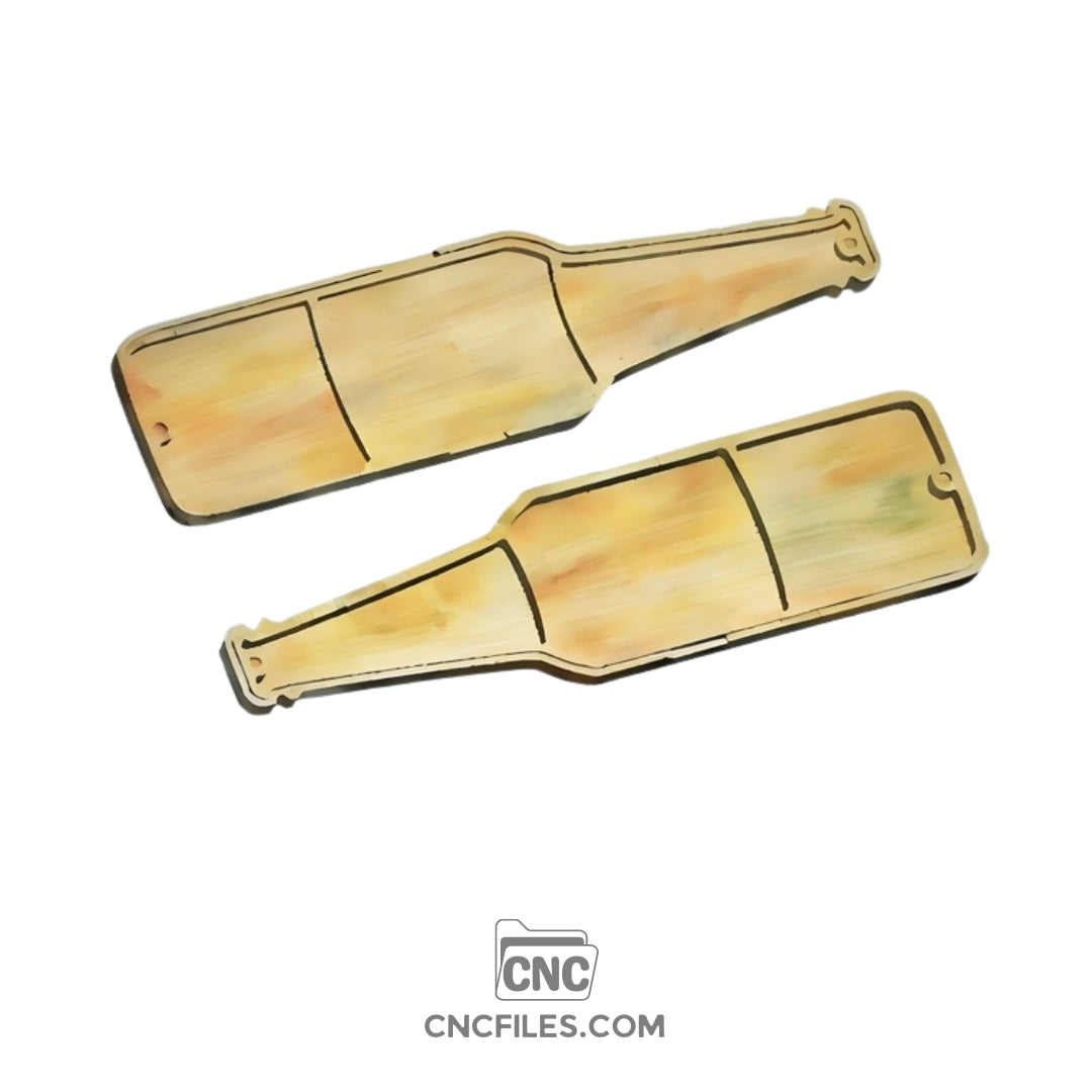 An image of a CNC file showing a Beer Bottle Dice Tray Box design with detailed cut lines and smooth edges.