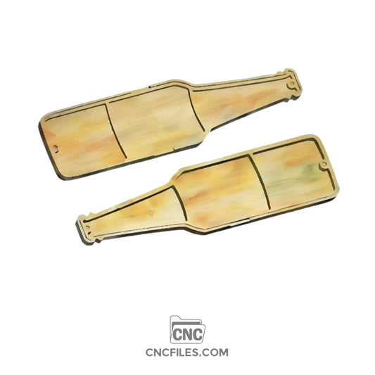 An image of a CNC file showing a Beer Bottle Dice Tray Box design with detailed cut lines and smooth edges.