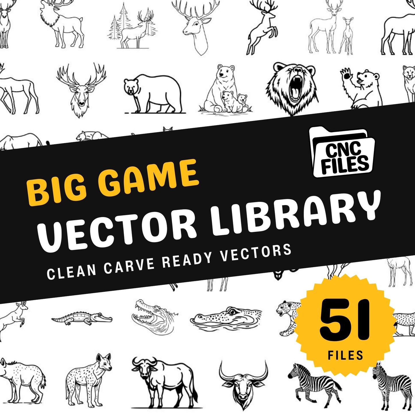 Horned Big Game CNC Vector Library