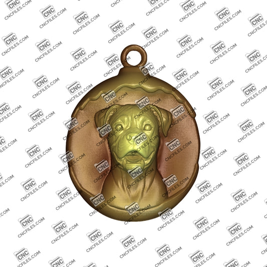 An image of a CNC 3D render of the CNC file showing the ornament’s smooth contours, perfect for laser cutting, CNC routing, or creating dog-themed décor.