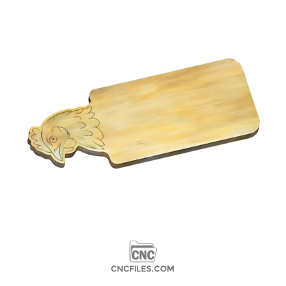 An image of a CNC file showing a Chicken Cheese Board design, shaped like a chicken, intended for cutting boards or serving boards.