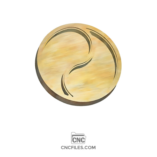 An image of a CNC file showing a classic Yin Yang jewellery box with an acrylic lid, designed for storing small accessories and keepsakes.