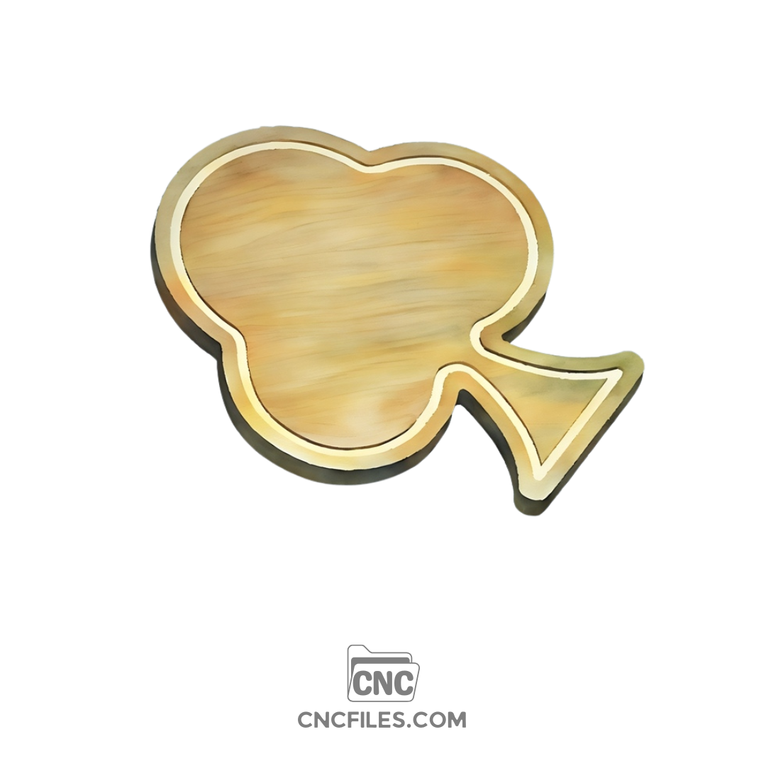 An image of a CNC file showing a Club Suit Cheese Board with a built-in juice groove, ready for cutting and assembly.