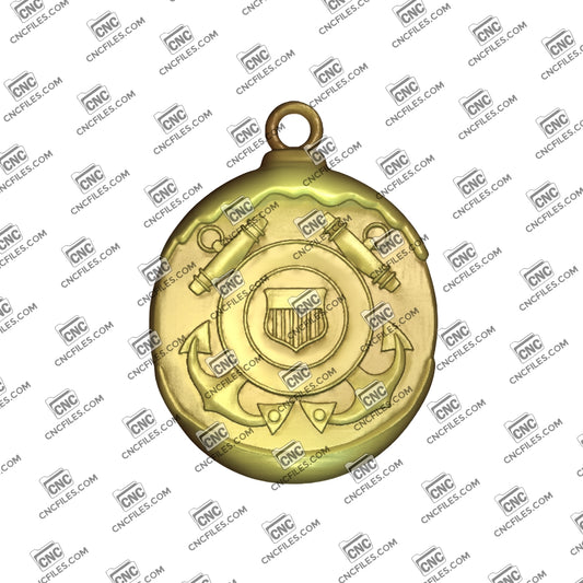 Coast Guard Seal Ornament 3D Relief