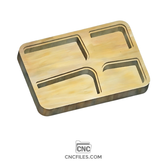 An image of a CNC file showing a cross-shaped jewellery box design with clean cut lines and precise details.