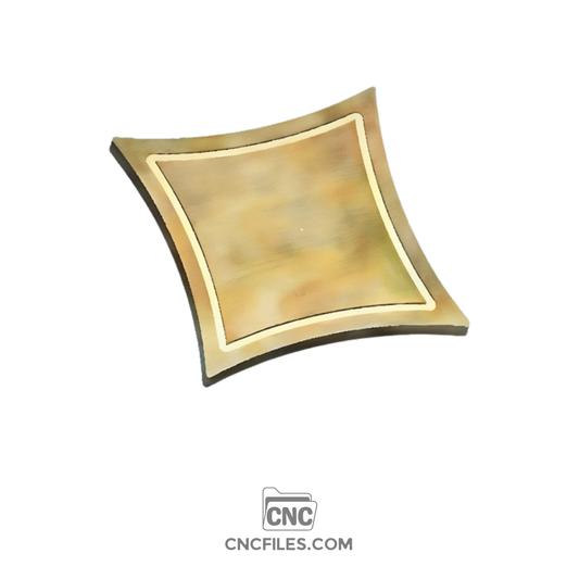 An image of a CNC file showing a diamond suit–shaped cheese board with smooth edges and a juice groove around the surface.