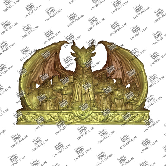 An image of a CNC file showing guardian statues designed for decorative display or symbolic protection in indoor or outdoor spaces.