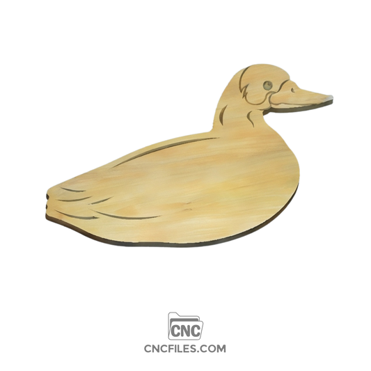 An image of a CNC file showing a duck-shaped cheese board design, clean outlines and smooth edges, ready for cutting and woodworking projects.