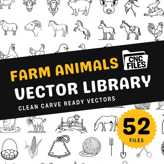 Farm Animals CNC Vector Library