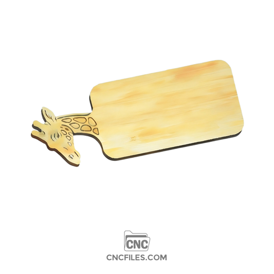 An image of a CNC file showing a giraffe head–shaped cheese board design, suitable for cutting and engraving on wood or similar materials.