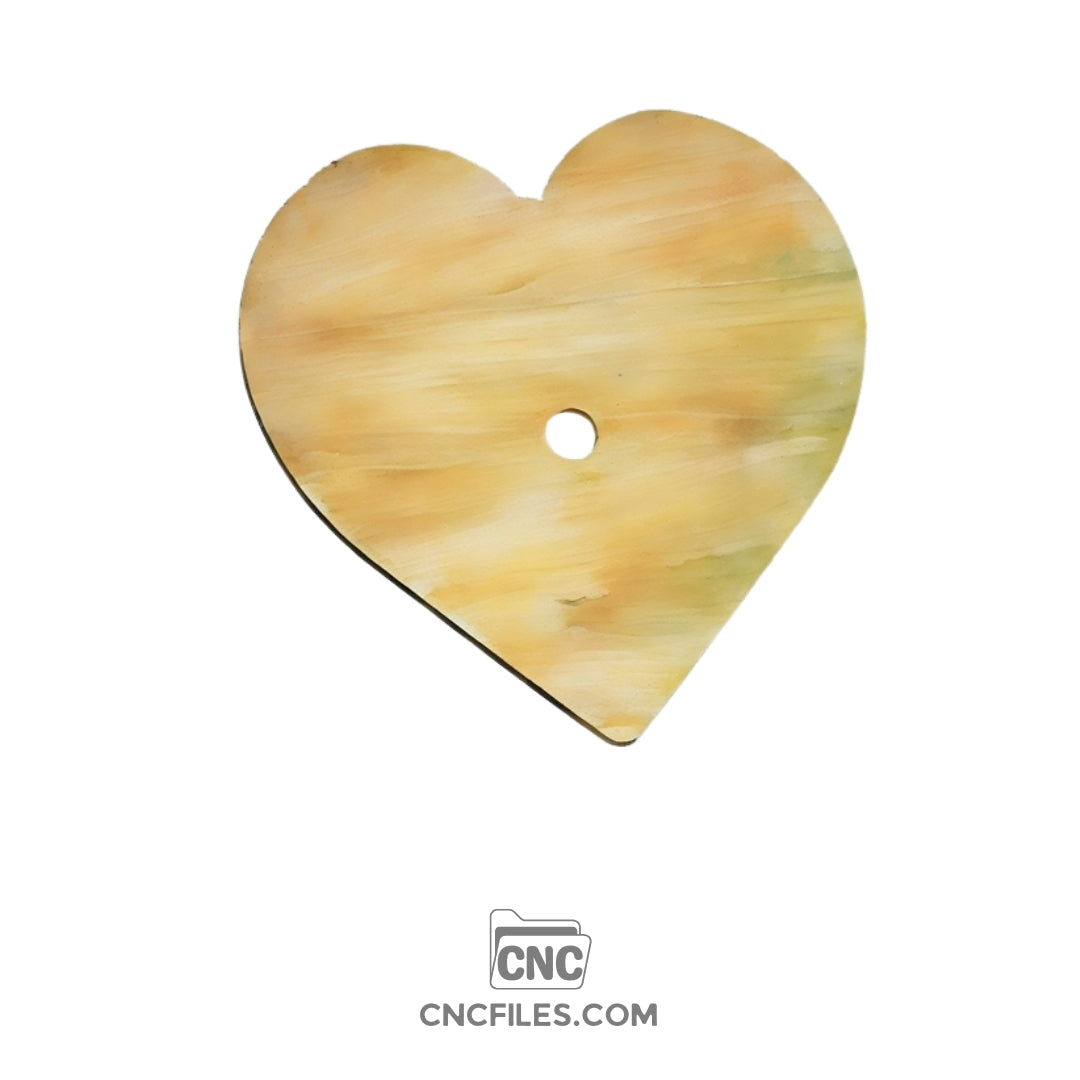 An image of a CNC file showing a heart-shaped jewelry box with an arrow design and a clear acrylic lid, perfect for storing rings and small accessories.