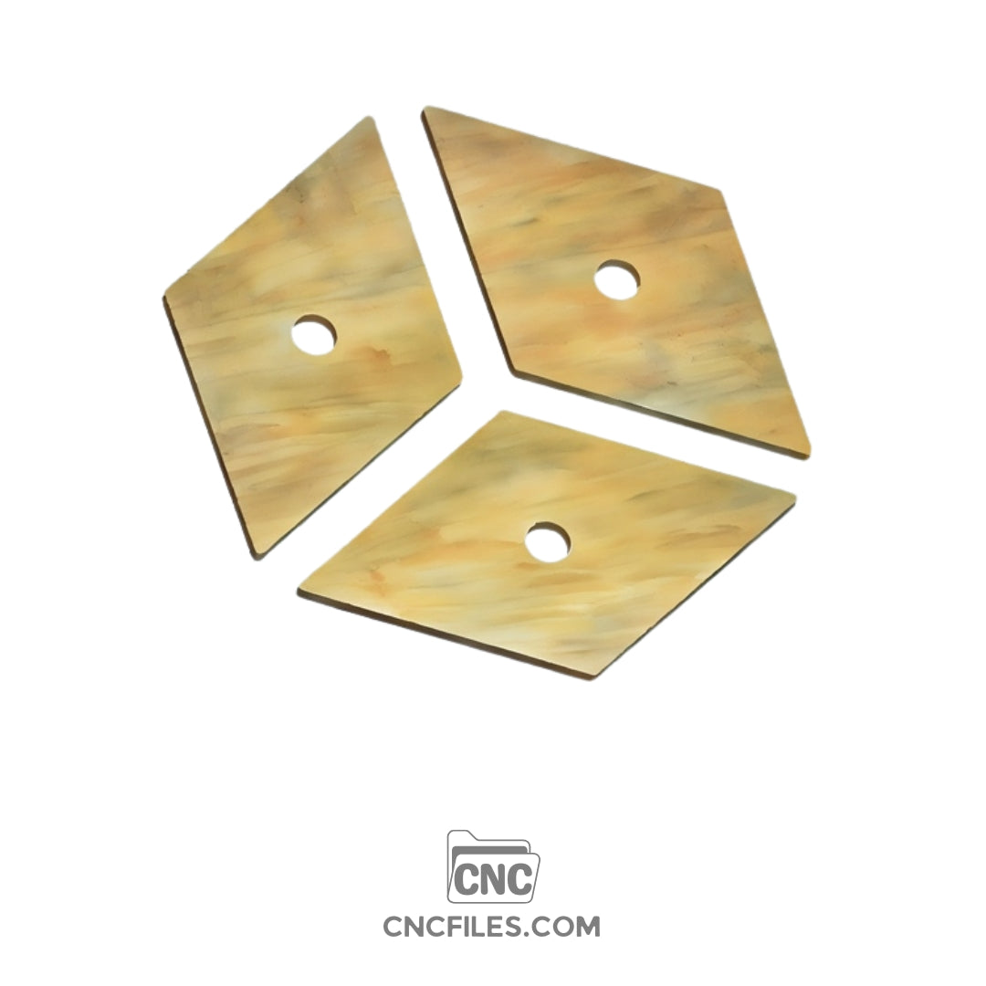 An image of a CNC file showing a hexagon-shaped jewellery box design, made for precise cutting and assembly.