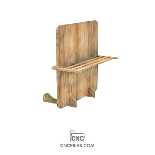 An image of a CNC file showing a horizontal hanging display shelf designed for organizing and showcasing products in a retail or market setting.