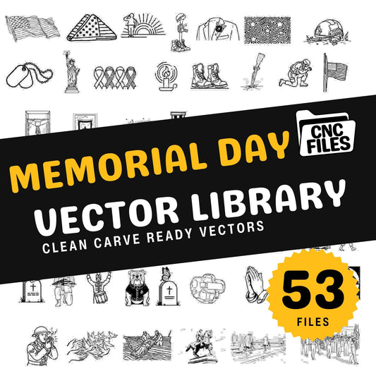An image of a CNC file showing a Memorial Day design, perfect for creating patriotic decorations and crafts.