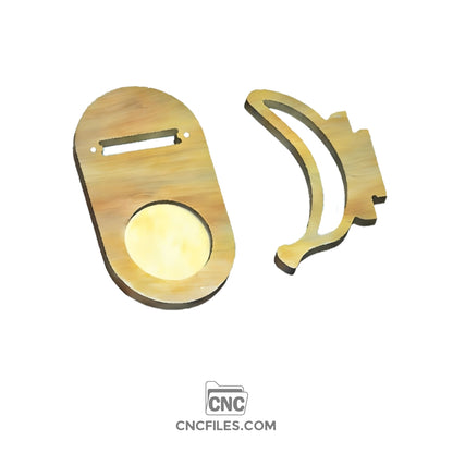 An image of a CNC file showing a Modern Banana Saver with a sleek, curved design that keeps bananas protected and fresh.