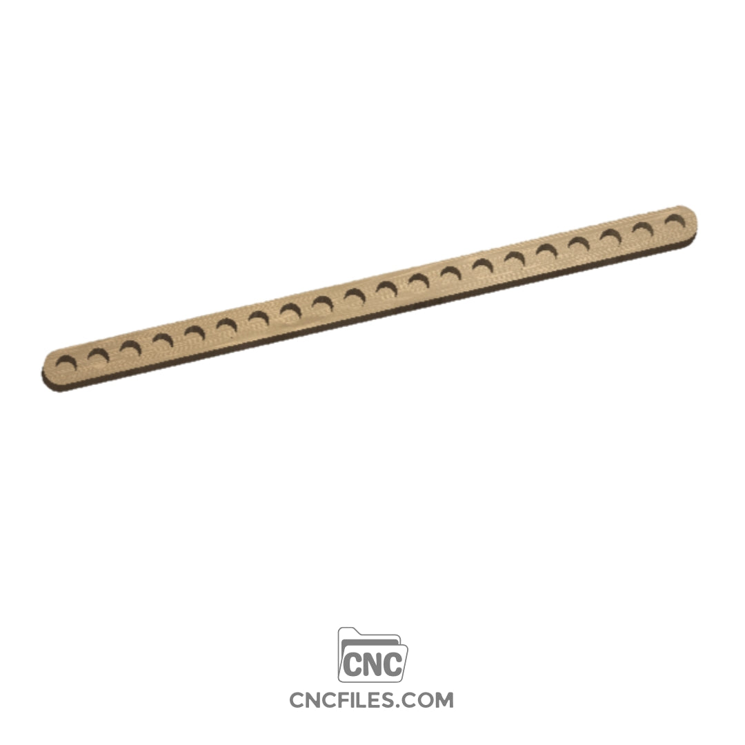 An image of a CNC file showing the Modern Propagation Station 20x with multiple slots designed for holding plant cuttings in a sleek and minimalist style.