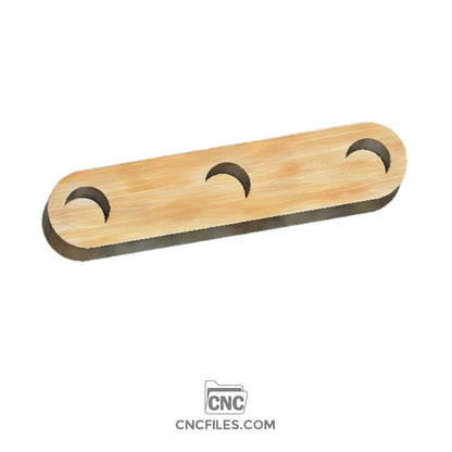An image of a CNC file showing a Modern Propagation Station 3x, designed with sleek minimalist slots to hold multiple plant cuttings for propagation.