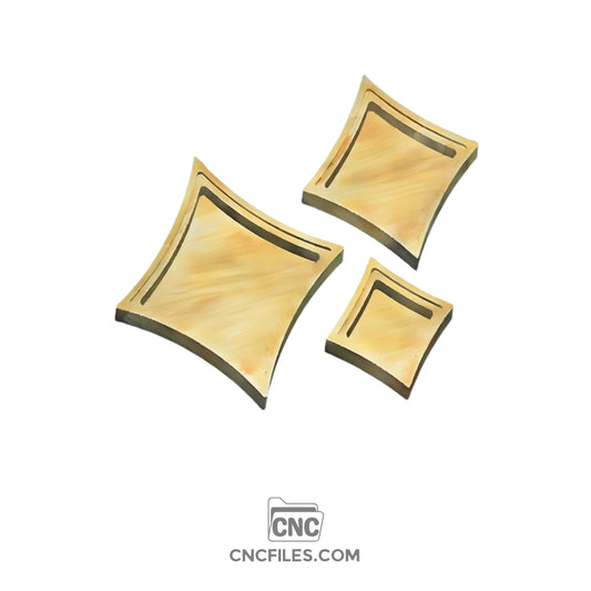 An image of a CNC file showing nesting diamond-shaped jewelry boxes with clear acrylic lids, perfect for storing and organizing rings, earrings, and small accessories.