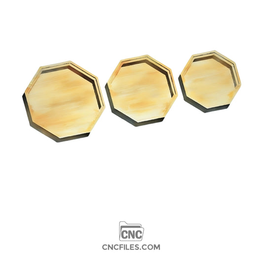Nesting Octagonal Jewelry Boxes with Acrylic Lid