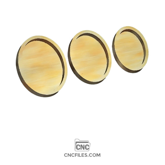 An image of a CNC file showing nesting oval trays designed for organizing and displaying small items.
