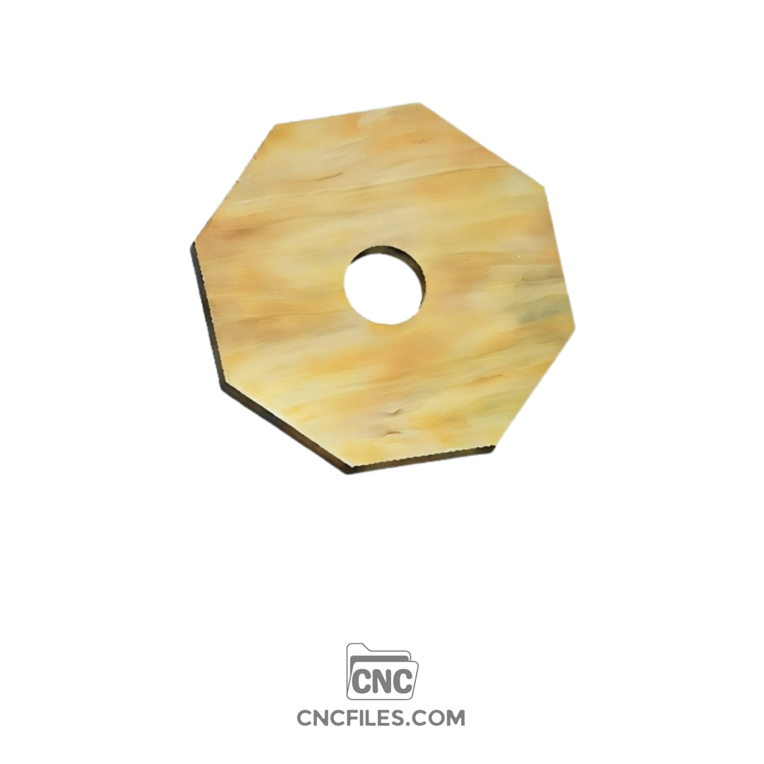 An image of a CNC file showing an octagonal earring box with an acrylic lid designed for storing and displaying small jewelry items.
