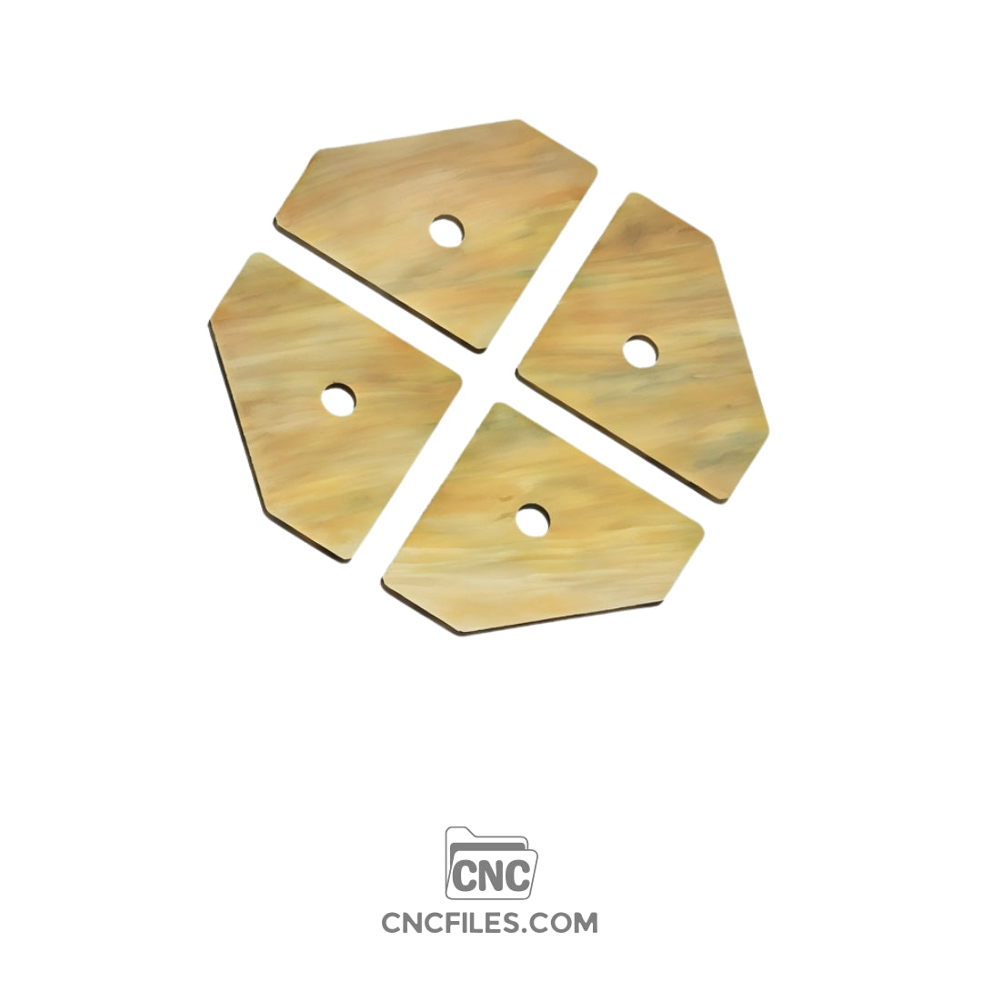 An image of a CNC file showing an octagonal jewellery box design with precise cut lines and slots, made for accurate CNC cutting.