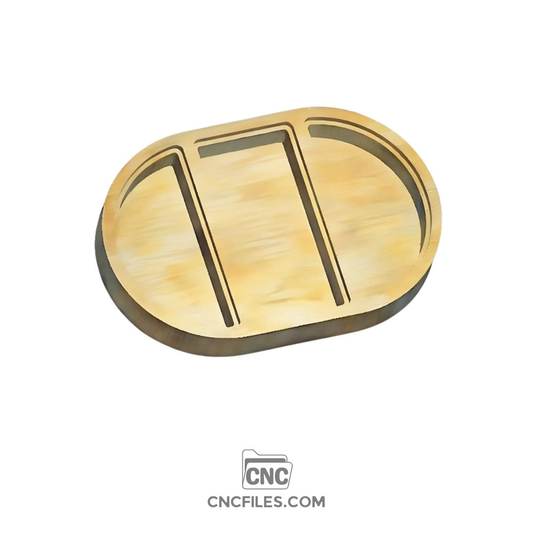 An image of a CNC file showing a pill-shaped jewellery box with smooth rounded edges, designed for precise CNC cutting.