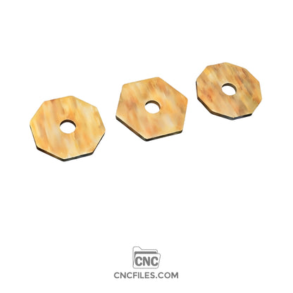 An image of a CNC file showing a polygons themed shape earring box with an acrylic lid designed for storing and displaying small jewelry items.