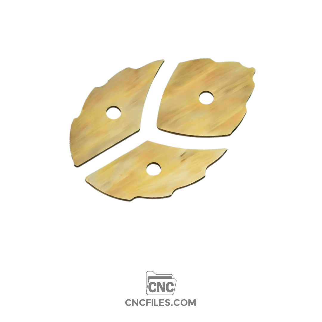 An image of a CNC file showing a Rose Leaf Jewellery Box with an acrylic lid, designed with clean outlines and precise cut paths for easy fabrication.