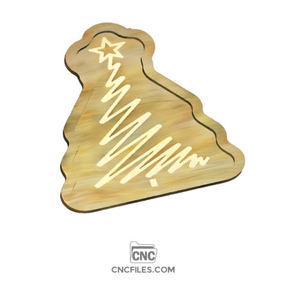 An image of a CNC file showing a Scribble Christmas Tree Tray design.