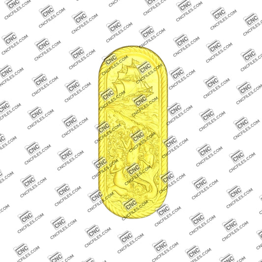 An image of a 3D CNC file showing Siren Ship 1, a detailed carving design featuring a mythical siren on a classic ship.