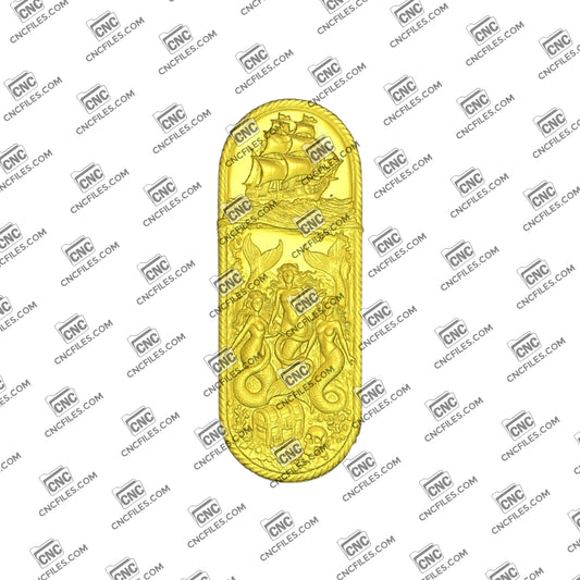 An image of a 3D CNC file showing Siren Ship 4, a detailed carving design featuring a mythical siren on a classic ship.